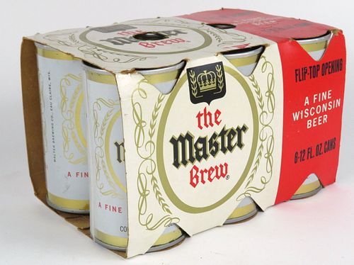 1975 The Master Brew Beer Six Pack With Cans 12oz T91-35, Eau Claire, Wisconsin