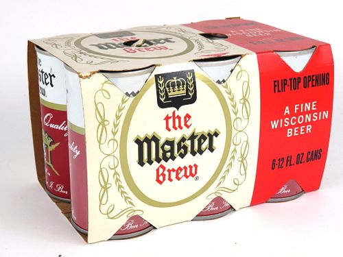 1976 The Master Brew Beer Six Pack With 12oz Cans T91-36, Eau Claire, Wisconsin