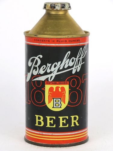 1946 Berghoff 1887 Beer 12oz 151-24, High Profile Cone Top, Fort Wayne, Indiana