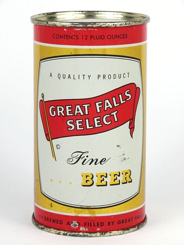 1960 Great Falls Select Fine Beer 12oz 94-24, Flat Top, Great Falls, Montana
