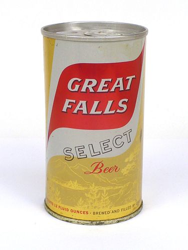 1964 Great Falls Select Beer 12oz T71-11V1, Zip Top, Great Falls, Montana
