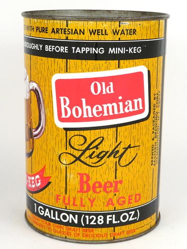 1967 Old Bohemian Light Beer 164oz One Gallon 246-02, Hammonton, New Jersey