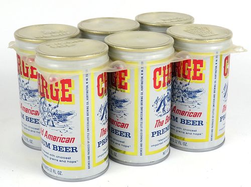 1968 Charge Premium Beer Six Pack T54-40, with 12oz Ring Top cans, Huntington, West Virginia