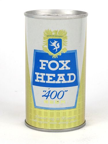 1966 Fox Head "400" Beer 12oz T66-08, Ring Top, Lacrosse, Wisconsin