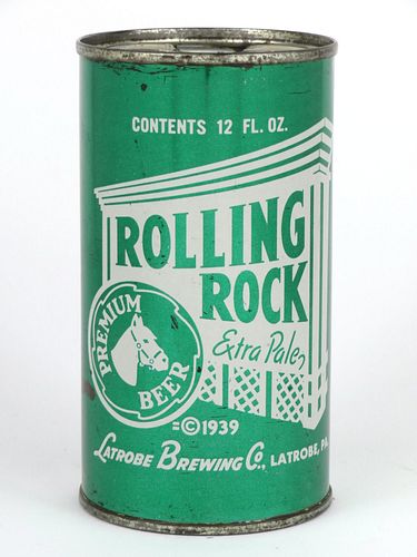 1955 Rolling Rock Beer 12oz 125-16, Flat Top, Latrobe, Pennsylvania