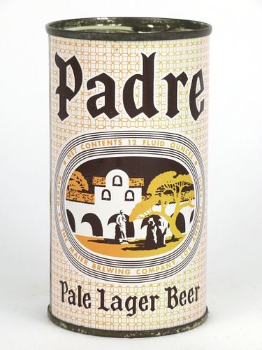 1956 Padre Pale Lager Beer 12oz 112-11, Flat Top, Los Angeles, California