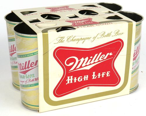 1955 Miller High Life Beer "Fishing" 6 pack With 12oz Cup Cans Milwaukee, Wisconsin