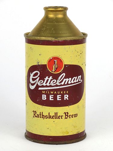 1948 Gettelman Beer 12oz 164-22, High Profile Cone Top, Milwaukee, Wisconsin