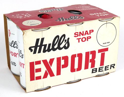 1970 Hull's Export Beer Six Pack With 12oz Cans 78-14, New Haven, Connecticut