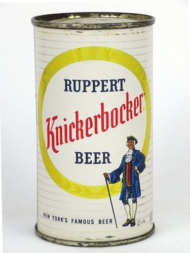 1958 Ruppert Knickerbocker Beer 12oz 126-16, Flat Top, New York, New York