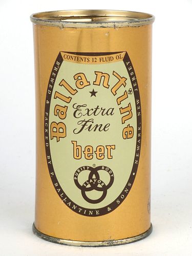 1958 Ballantine Extra Fine Beer 12oz 33-39.2, Flat Top, Newark, New Jersey