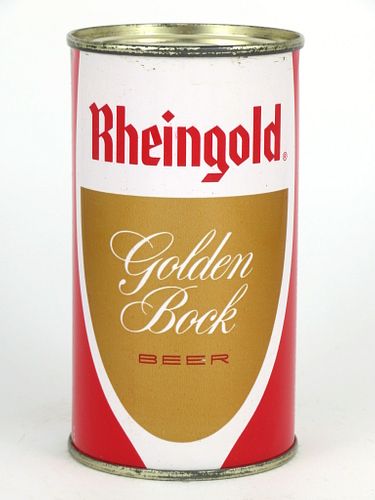 1960 Rheingold Golden Bock Beer 12oz 123-18, Flat Top, Orange, New Jersey