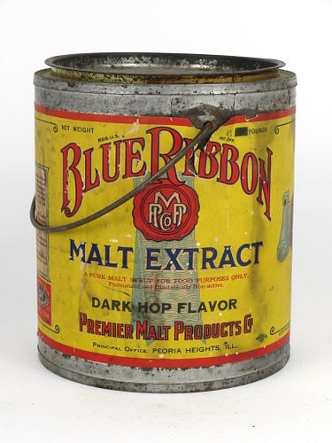 1925 Blue Ribbon Malt Extract Dark Hop Flavor, Peoria Heights, Illinois