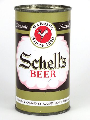 Nice 1957 Schell's Beer 12oz 128-24, Flat Top, New Ulm, Minnesota