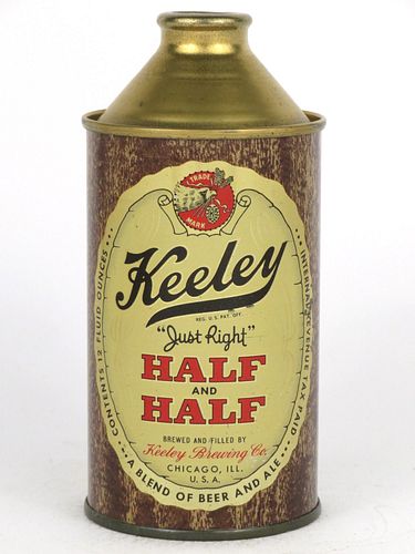1947 Keeley Half & Half 12oz 171-12, High Profile Cone Top, Chicago, Illinois