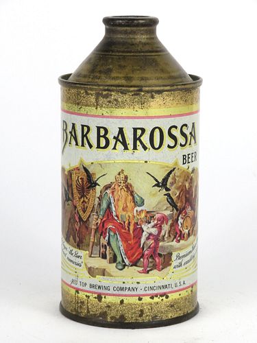 1860 Barbarossa Beer 12oz 150-28.1, High Profile Cone Top, Cincinnati, Ohio