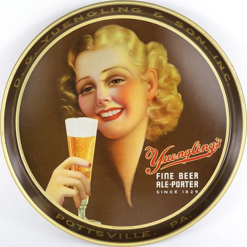1938 Yuengling's Beer/Ale/Porter 12 inch tray, Pottsville, Pennsylvania