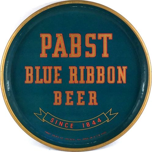 1933 Pabst Blue Ribbon Beer 12 inch tray, Milwaukee, Wisconsin