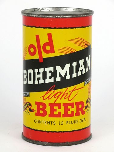1952 Old Bohemian Light Beer 12oz 104-22, Flat Top, Hammonton, New Jersey