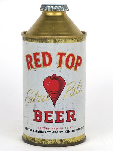 1950 Red Top Beer 12oz 181-05, High Profile Cone Top, Cincinnati, Ohio