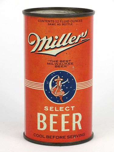 1936 Miller Select Beer 12oz OI528, Flat Top, Milwaukee, Wisconsin