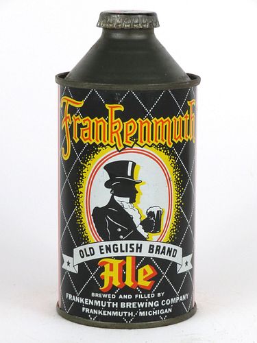 1947 Frankenmuth Old English Brand Ale 12oz 163-28.2, High Profile Cone Top, Frankenmuth, Michigan