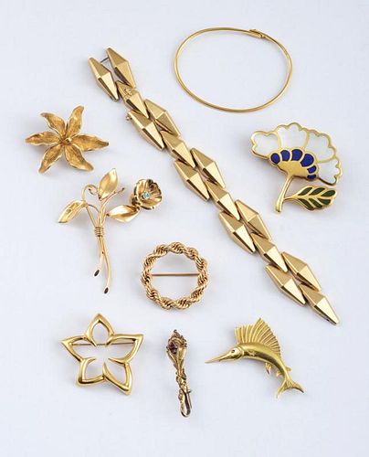 GROUP OF 14K AND 18K GOLD JEWELRY