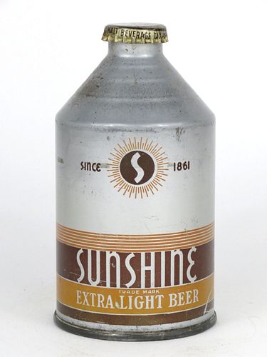 1950 Sunshine Extra Light Beer 12oz 199-09, Crowntainer, Reading, Pennsylvania