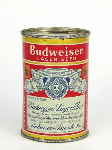 1954 Budweiser Lager Beer 10oz 44-09, Flat Top, Saint Louis, Missouri