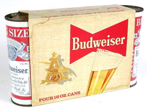 1972 Budweiser Lager Beer 4 pack With 16oz Cans 226-28, Saint Louis, Missouri