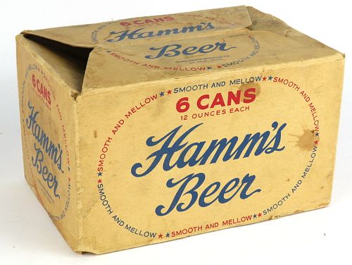 1958 Hamm's Preferred Beer six pack box 12oz, Flat Top, St Paul, Minnesota