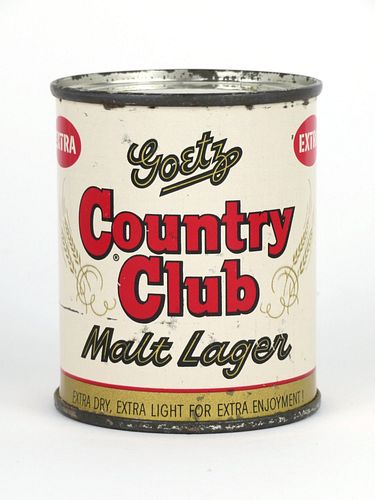 1955 Goetz Country Club Malt Lager 8oz 240-07, Flat Top, St. Joseph, Missouri