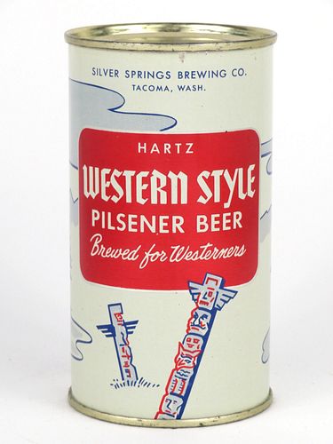 1957 Hartz Western Style Pilsener Beer 12oz 145-11, Flat Top, Tacoma, Washington