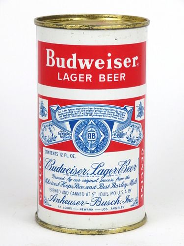 1956 Budweiser Lager Beer 12oz 44-13, Flat Top, Saint Louis, Missouri