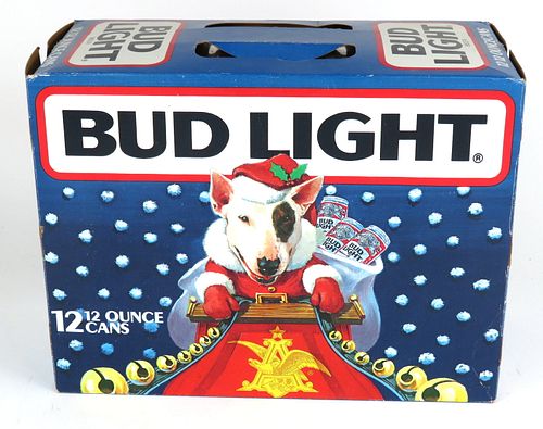 1985 Budweiser Light Spuds Mackenzie Christmas 12 pack With 12oz Cans, Saint Louis, Missouri