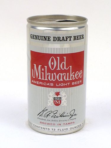 1967 Old Milwaukee Draft Beer 12oz T101-20, Ring Top, Tampa, Florida