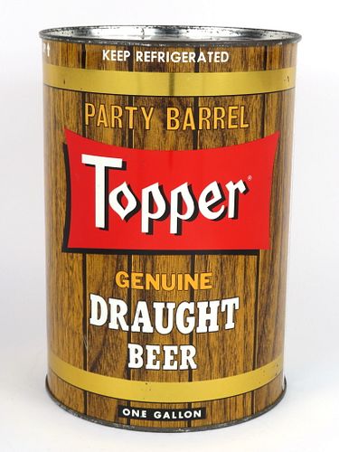 1962 Topper Draught Beer 164oz One Gallon 246-12, Rochester, New York