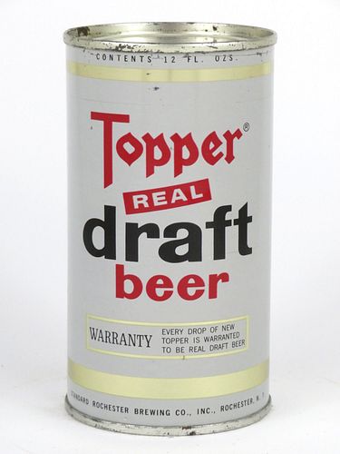 1965 Topper Real Draft Beer 12oz T130-35, Bank Top, Rochester, New York
