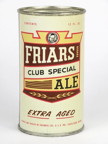 1957 Friars Club Special Ale 12oz 67-08, Flat Top, South Bend, Indiana