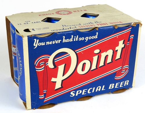 1980 Point Beer 12 pack With 12oz Cans No Ref.Stevens Point, Wisconsin