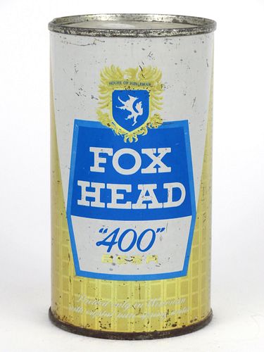 1963 Fox Head "400" Beer 12oz 65-32, Flat Top, Sheboygan, Wisconsin