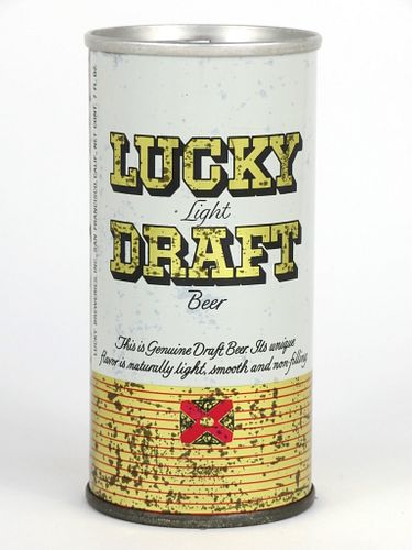 1969 Lucky Light Draft Beer 7oz T28-34, Ring Top, San Francisco, California