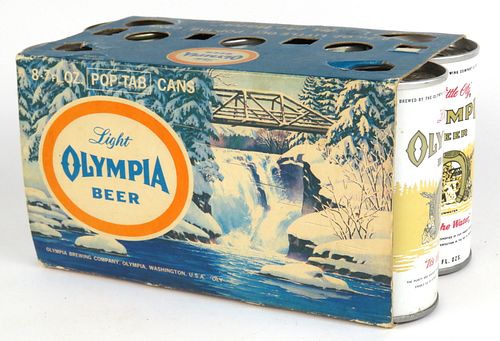 1970 Olympia Light Beer 8 pack With 12oz Cans 29-11, Tumwater, Washington