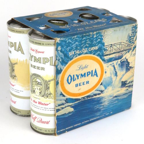 1967 Olympia Light Beer Six Pack With 16oz Cans T160-13, Tumwater, Washington