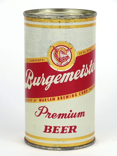 1958 Burgemeister Premium Beer 12oz 46-08, Flat Top, Warsaw, Illinois