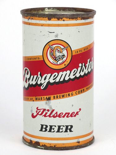 1950 Burgemeister Pilsener Beer 12oz 46-07, Flat Top, Warsaw, Illinois