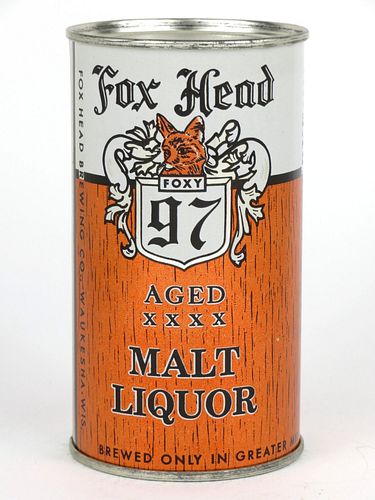 1957 Fox Head Malt Liquor 12oz 66-18v, Flat Top, Waukesha, Wisconsin