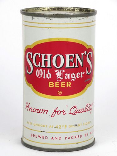 1957 Schoen's Old Lager Beer 12oz 131-36.1, Flat Top, Wausau, Wisconsin