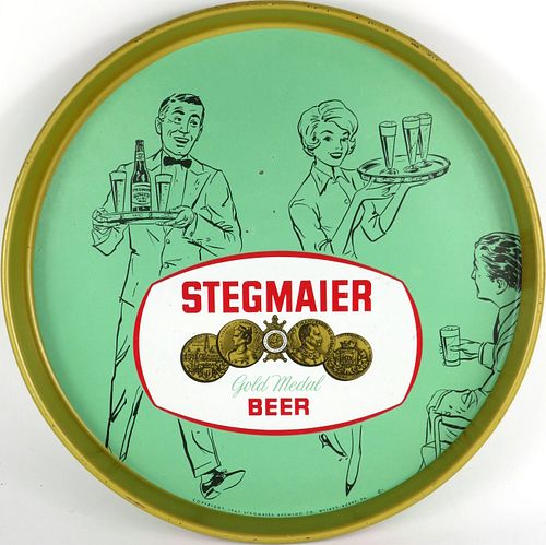 1962 Stegmaier Gold Medal Beer 12 inch tray, Wilkes-Barre, Pennsylvania