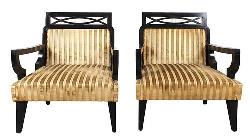 James Mont Asian Modern Open Armchairs, Pr